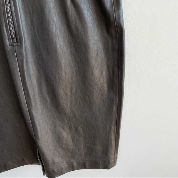 NWOT Simonetta Ravizza Real Black Leather Cap Sleeve Dress Size 4 - Picture 10 of 10